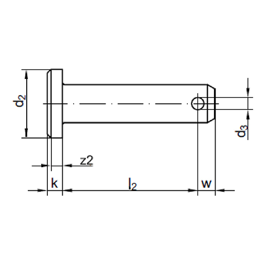 Bolzen ISO 2341-St.Zn B 10 h11x25x20,5