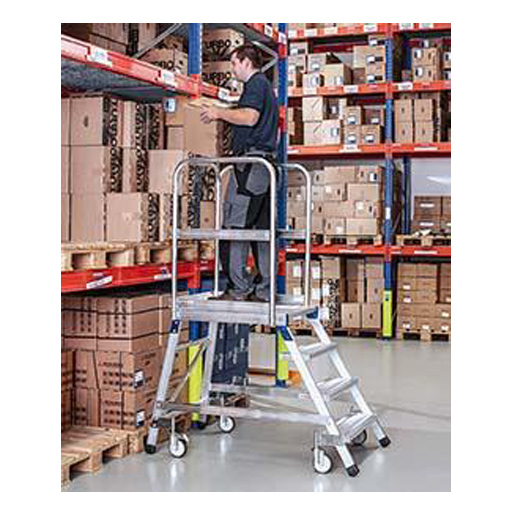Zarges Podesttreppe Z600 ,Stahlgitterrost-Stufen und Plattform Zarges Podesttreppe Z600 ,Stahlgitterrost-Stufen und Plattform