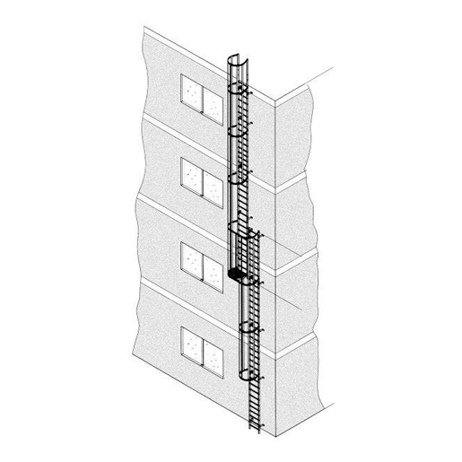 Zarges Mehrzügige Steigleiter, Aluminium, eloxiert Zarges Mehrzügige Steigleiter, Aluminium, eloxiert